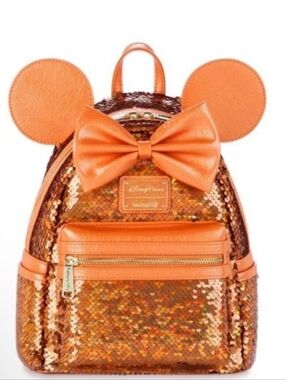 Loungefly Disney Orange Sequin Backpack